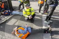 Just Stop Oil protesters near Downing Street in London, UK.