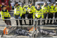 Just Stop Oil protesters near Downing Street in London, UK.