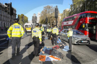 Just Stop Oil protesters near Downing Street in London, UK.