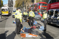 Just Stop Oil protesters near Downing Street in London, UK.