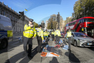Just Stop Oil protesters near Downing Street in London, UK.