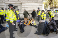 Just Stop Oil protesters near Downing Street in London, UK.