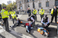 Just Stop Oil protesters near Downing Street in London, UK.