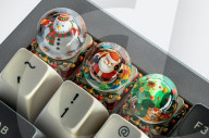 Christmas themed computer keyboard key caps