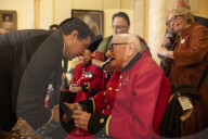 Akshata Murty and Jonhny Mercer host Chelsea Pensioners