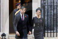 The Prime Minister Rishi Sunak leaves Downing Street for Remembrance Sunday