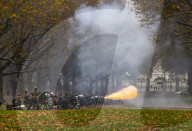 King Charles III 75th birthday gun salute in London, UK.