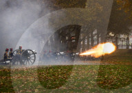 King Charles III 75th birthday gun salute in London, UK.