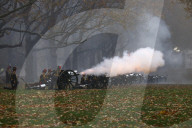King Charles III 75th birthday gun salute in London, UK.
