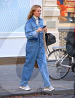 Diane Kruger Sports A Denim Jumpsuit - NYC