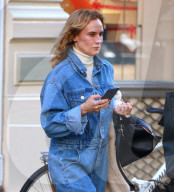 Diane Kruger Sports A Denim Jumpsuit - NYC