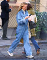 Diane Kruger Sports A Denim Jumpsuit - NYC