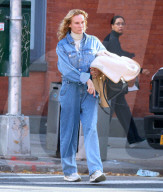 Diane Kruger Sports A Denim Jumpsuit - NYC