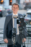 Jeremy Hunt outside BBC New Broadcasting House, London, UK.