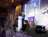 Her Majesty The Queen celebrates 135 years of the Foreign Press Association (FPA) at the annual FPA Awards ceremony at the Sheraton Grand Park Lane, London, UK.