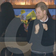 Harry and Meghan in good spirits at ice hockey game