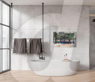 Waterproof TV for the bathroom is a mirror when switched off