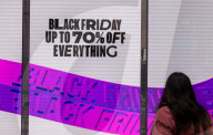Shoppers search for black friday deals in London, UK.