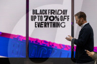 Shoppers search for black friday deals in London, UK.