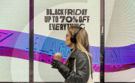 Shoppers search for black friday deals in London, UK.