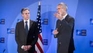 Stolenberg and Blinken at meeting of NATO Ministers of Foreign Affairs 
