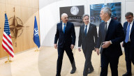 Stolenberg and Blinken at meeting of NATO Ministers of Foreign Affairs 