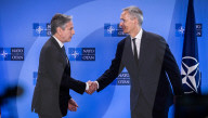 Stolenberg and Blinken at meeting of NATO Ministers of Foreign Affairs 