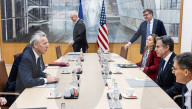 Stolenberg and Blinken at meeting of NATO Ministers of Foreign Affairs 