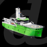 Electric offshore wind farm service ship can recharge from turibne