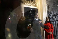Prime Minister Rishi Sunak turn on Christmas Lights outside No10