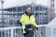 Jeremy Hunt UK Chancellor of the Exchequer visits Microsoft's West London Data Centre construction site 