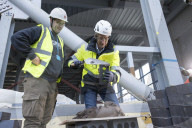 Jeremy Hunt UK Chancellor of the Exchequer visits Microsoft's West London Data Centre construction site 