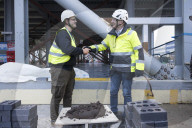 Jeremy Hunt UK Chancellor of the Exchequer visits Microsoft's West London Data Centre construction site 