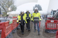 Jeremy Hunt UK Chancellor of the Exchequer visits Microsoft's West London Data Centre construction site 