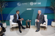 The Prime Minister Rishi Sunak talks to other world leaders at COP28