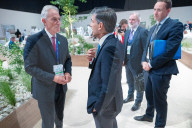 The Prime Minister Rishi Sunak talks to other world leaders at COP28