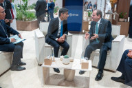 The Prime Minister Rishi Sunak talks to other world leaders at COP28