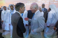 The Prime Minister Rishi Sunak talks to other world leaders at COP28