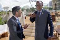 The Prime Minister Rishi Sunak talks to other world leaders at COP28