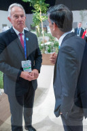 The Prime Minister Rishi Sunak talks to other world leaders at COP28