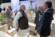 The Prime Minister Rishi Sunak talks to other world leaders at COP28