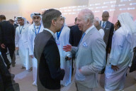 The Prime Minister Rishi Sunak talks to other world leaders at COP28