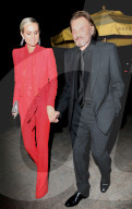 Johnny Hallyday and Laetitia Hallyday arrive at Bouchon in Beverly Hills for the 'Allied' premiere after party