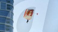 Daredevils's leap from world's highest infinity pool
