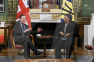 The Foreign Secretary David Cameron meets with the Prime Minister of Barbados