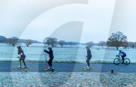 West London Nordic Ski Team practice roller skiing, London, UK