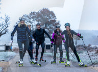 West London Nordic Ski Team practice roller skiing, London, UK