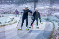 West London Nordic Ski Team practice roller skiing, London, UK