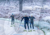 West London Nordic Ski Team practice roller skiing, London, UK