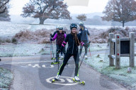 West London Nordic Ski Team practice roller skiing, London, UK